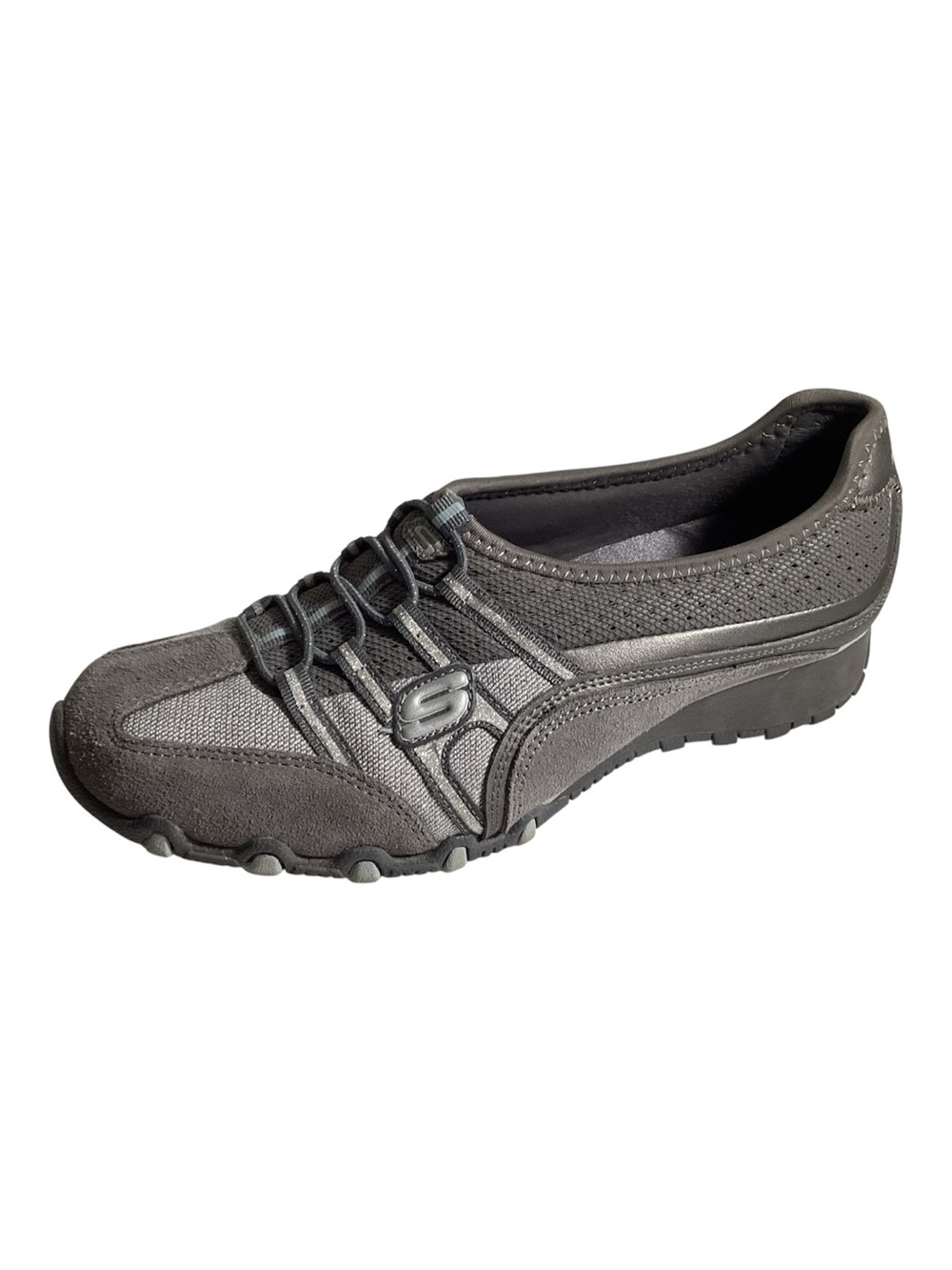Skechers Sassies Heirloom Low Profile Slip On Sneakers Charcoal Silver Women’s 8
